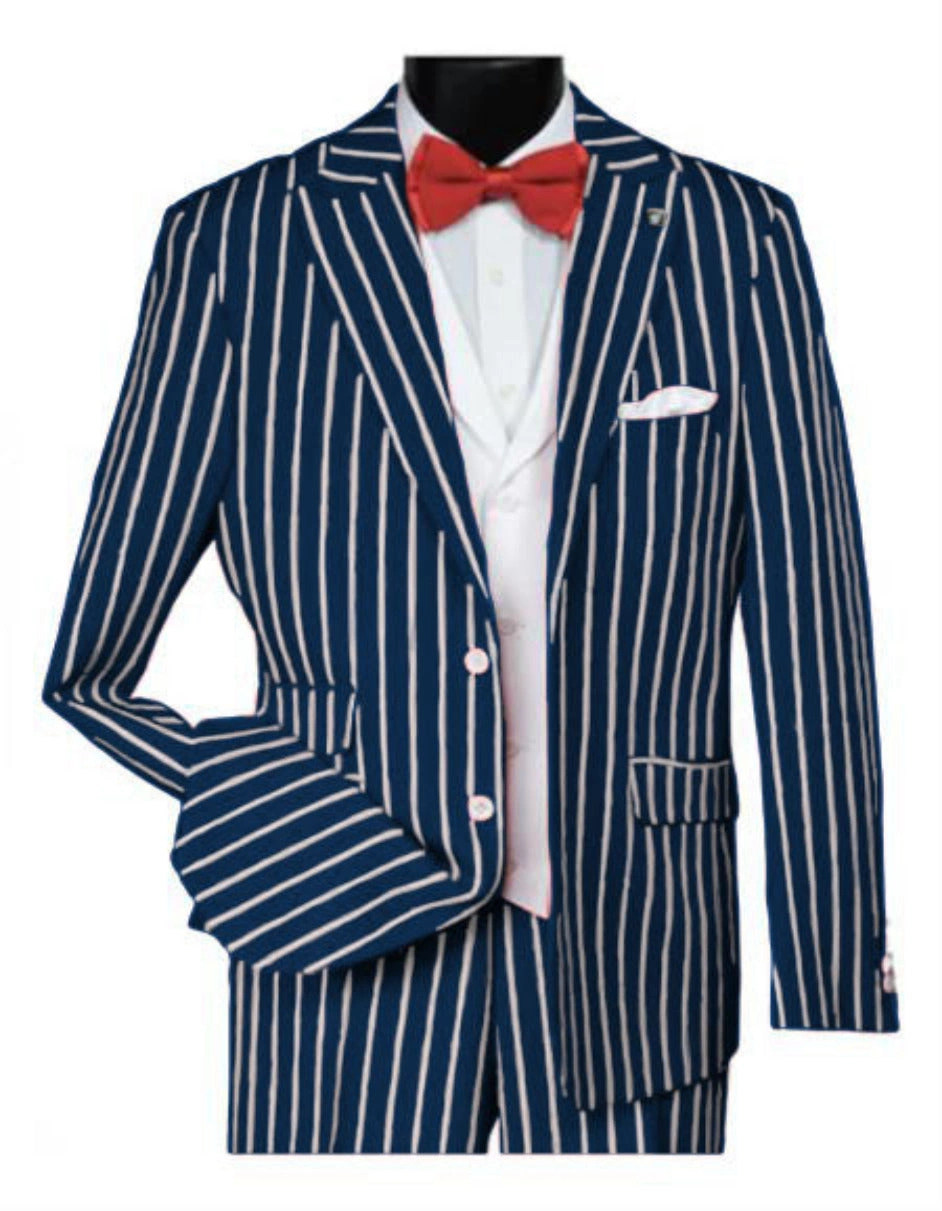 Navy Pinstripe Drøm: 1920'erne Gangster-Jakkesæt til Manden Med Stil. Klassisk Elegance, Uimodståelig Charme.
